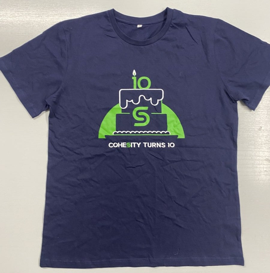 Cohesity 10th Year Birthday T-Shirt - XL